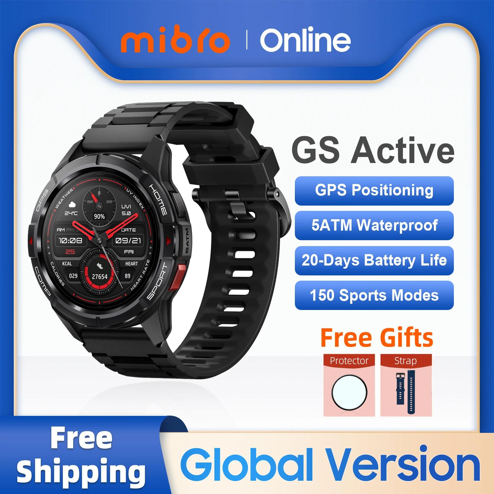 Mibro GS Active Ʈġ ۷ι  GPS Ŵ 1.3ġ AMOLED HD ȭ 5ATM  150     Ʈġ ȵ̵ iOS 